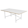 Richard Lampert - Eiermann 1 Table eccentric - white/oak edge/frame silver//incl. height adjuster 3.5cm/180x90cm
