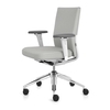 Vitra - ID Soft Citterio - Chaise de bureau pivotante - clair gris/étoffe Plano 05 creme-sierra gris/incl. accoudoirs 2D/avec des rouleau souple/piètement aluminium poli/ soft grey