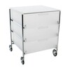 Kartell - Mobil 3 with wheels - iced/semi opaque/frame chrome
