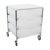 Kartell - Mobil 3 - glace/semi opaque/structure chrome/avec roulettes