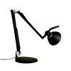 Luceplan - Fortebraccio Tavolo 100W - schwarz/weiche Haptik/mit Tischfuß/mit Schalter