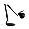 Luceplan - Fortebraccio desk lamp 100W - black/soft-touch/with table base/with switch