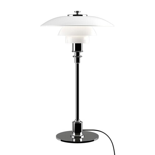 Louis Poulsen - PH 2/1 Table Lamp - opal/high gloss chromed/glossy/Ø20cm/H 35.5cm