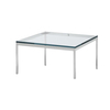 Knoll International - Florence Knoll Coffee Table 75x75cm - transparent/crystal glass/frame chrome/H 35cm