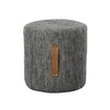 DesignHouseStockholm - Björk Pouf - dark grey/with leather handles/Ø 40cm/ H: 45cm