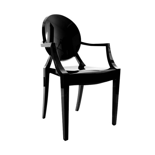Kartell - Louis Ghost - Fauteuil - noir/opaque/brillant