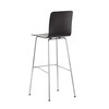 Vitra - Hal Ply Stool High Barhocker - eiche dunkel/Gestell glanzchrom/mit Filzgleitern/Sitzhöhe 80,1 cm