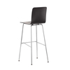 Vitra - Hal Ply Stool High - Tabouret de bar - chêne foncé/piètement en chrome poli/patins de protection/seat height 80.1 cm