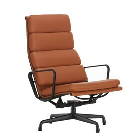 Vitra - EA 222 Soft Pad Aluminium Chair bureaudraaifauteuil leer