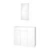 Schönbuch - Urban Shoe Lover Garderobe - schneeweiß/lackiert/1x kleiner Wandspiegel 80x40cm//1x Kommode mit Schuhablage 120x104x39.1cm
