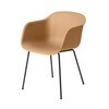 Muuto - Fiber Chair Armchair With Tube Base - ochre/frame black/54.5x76.5x55cm