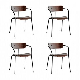 &Tradition - Set de 4 chaises avec accoudoirs Pavilion AV2