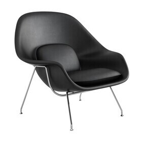 Knoll International - Womb Chair Relax Frame Chromed Leather