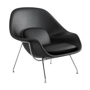 Knoll International - Fauteuil Womb Chair Relax piètement chromé cuir