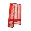 Moroso - Husk L - Fauteuil - rouge/tressée à la main/capuchons en polypropylène réglable/100x140x70cm/structure acier laquée