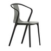 Vitra - Belleville Armchair Plastic -Tuinarmleunstoel - mos grijs/zittingplaat kunststof/onderstel zwart