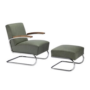 Thonet - Fauteuil avec repose-pied S 411 cuir