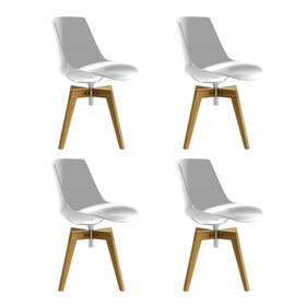 MDF Italia - Flow - Set de 4 Chaises avec pieds en chêne