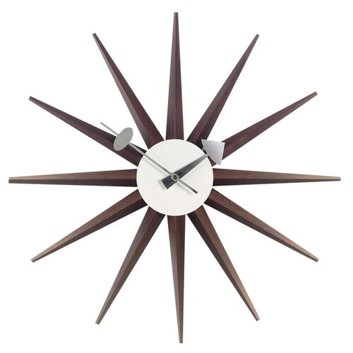 Vitra - Sunburst Clock Nelson Wanduhr - nussbaum/Ø47cm