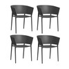 Vondom - Africa Armlehnstuhl 4er-Set - schwarz/matt/H x B: 75 x 58cm/für Innen- und Außenbereich geeignet