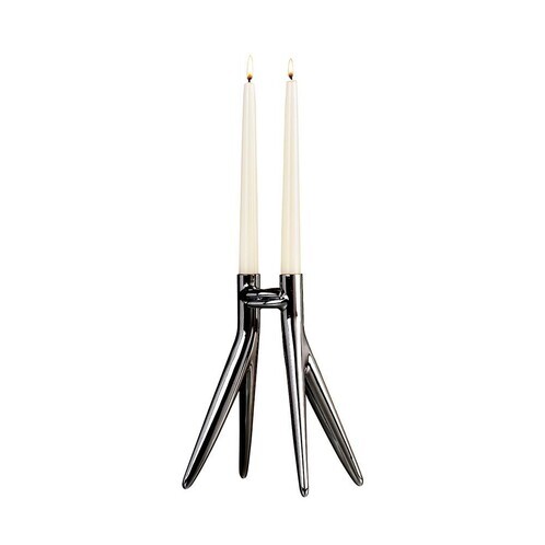 Kartell - Abbracciaio - Bougeoir - gris métallique/brillant