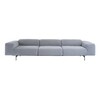 Kartell - Largo - 3-zits sofa - blauw/stof Pied de Poule TB blauw/frame staal zwart gelakt/301x69x96cm/zonder kussen