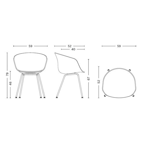 HAY About a Chair AAC 26 2.0 White Steel Base | AmbienteDirect