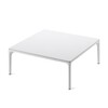 MDF Italia - Yale Low Couchtisch - weiß X039/Harz/Gestell aluminium weiß X057 matt lackiert/LxBxH 75x75x30cm
