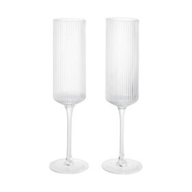 Ferm Living - Ripple champagne fluit set van 2