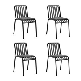 HAY - Set de 4 chaises de jardin avec coussins de siège Palissade