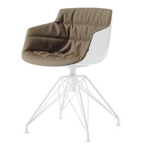MDF Italia - Flow Slim -Armleunstoel gestoffeerd poten LEM