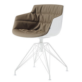 MDF Italia - Flow Slim - Fauteuil capitonné piètement LEM