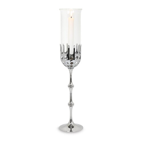 Rosendahl Design Group - Bjørn Wiinblad - Windlicht H 60cm - transparant/chroom/H 60cm/Ø 10.3cm