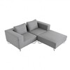 Softline - Lotus - Sofa tweezitter met Ottomane - grijs/incl. 2 kussens/stof Filz 620/196x196cm