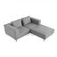 Softline - Lotus Sofa Zweisitzer mit Ottomane - grau/inkl. 2 Kissen/Stoff Filz 620/196x196cm