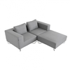 Softline - Lotus Sofa 2-Seater with Ottoman - grey/incl. 2 cushions/fabric Filz 620/196x196cm