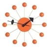 Vitra - Ball Clock Nelson - orange/hands black/wood/Ø33cm