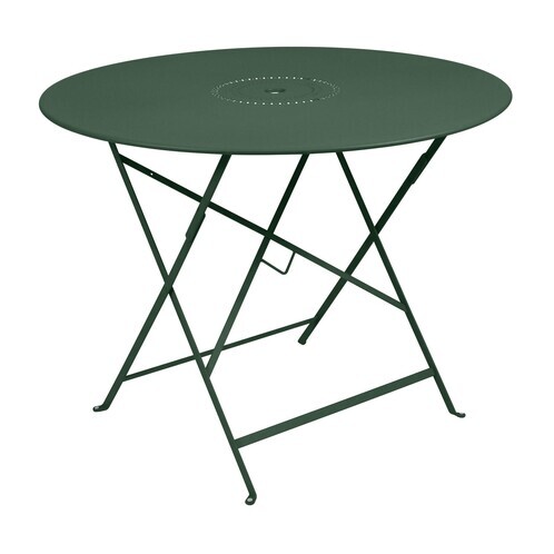 Fermob - Floréal Klapptisch Ø96cm - zederngrün/lackiert/mit Sonnenschirmloch	/H 73cm