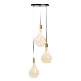 Tala - Suspension Brass Triple Pendant with Voronoi II