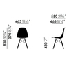 Vitra - Eames Plastic Side Chair DSW érable noir H43 - dessin au trait
