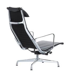 Vitra - Chaise pivotante EA 124 Aluminium Chair cuir