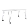 Kartell - Max Table With Wheels 190x90cm - zinc white/frame chromed steel/with 4 wheels
