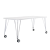 Kartell - Max Tisch mit Rollen 190x90cm - zinkweiß/Gestell verchromter Stahl/mit 4 Rollen