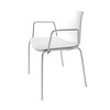 Arper - Catifa 46 0251 -Fauteuil bicoloured support chromé - blanc/noir/coque brillant/dedans mat/structure métal chromé