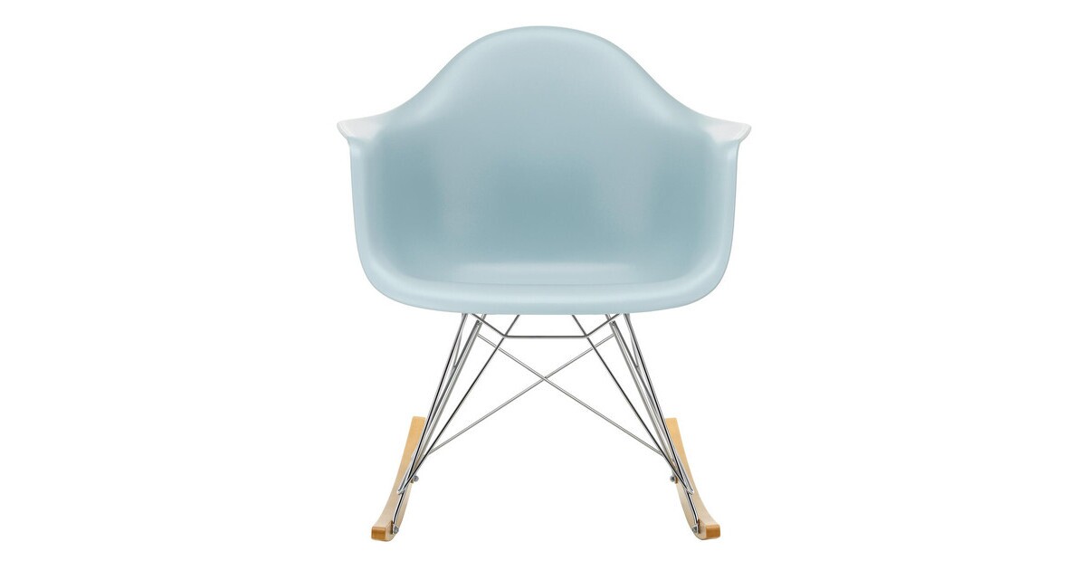 Eames Plastic Armchair RAR RE Rocking Chair Chromed