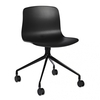 HAY - About a Chair 14 - Chaise de bureau sur roulettes - noir/piètement noir/avec des rouleau souple