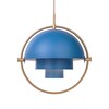 Gubi - Multi-Lite - Suspension laiton - bleu/Ø 36cm/câble or
