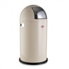 Wesco - Pushboy Abfalleimer 50L - mandel/edelstahl/H:75.5cm x Ø40cm/50L
