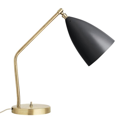 Gubi - Grasshopper Task Table Lamp - jet black/frame gold/powder coated/H: 41,2cm/cable gold