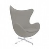 Fritz Hansen - Egg Chair/ Das Ei Loungesessel Stoff - hellgrau/Gestell aluminium/Stoff Fame 61136